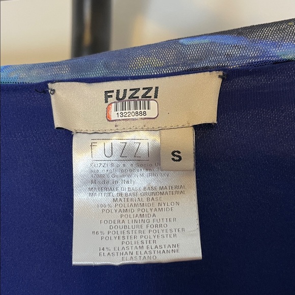 FUZZI Strapless Bandeau Blue Floral Mesh Jumpsuit in Blue Size SMALL - Picture 6 of 10